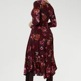 Kyra Dress in Burgundy Bloom