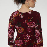Kyra Dress in Burgundy Bloom