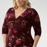 Kyra Dress in Burgundy Bloom