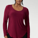 The Leith Top in Ruby is the long-sleeve evolution of our beloved Jules Top, designed for ultimate comfort and layering ease. Perfect as a standalone piece or worn under jackets and knitwear, this fitted women’s top is a must-have staple for cooler days and transitional weather. Proudly Australian made and available in sizes 8 to 24, it’s crafted from a soft-stretch, dry-touch jersey that feels as good as it looks.