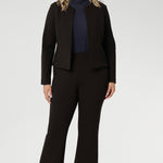 Elevate your wardrobe with the Lesley Bootcut Pant in Cocoa, a rich, earthy tone that brings warmth and sophistication to any outfit. Crafted from premium dry-touch Ponte jersey fabric with firm stretch, this sleek pull-on pant is designed to offer structure, comfort, and style all day long.