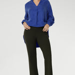 The Lesley Bootcut Pant is your new go-to for polished style and all-day comfort. Expertly crafted from premium dry-touch Ponte jersey fabric with firm stretch, these pull-on pants deliver a flattering fit that moves with you. The sleek bootcut silhouette elongates the legs, making it perfect for both professional and casual styling.