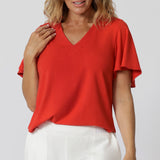 Lila Top in Tangerine Bamboo