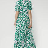 Maggie Maxi Wrap Dress in Jade Charm