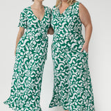 Maggie Maxi Wrap Dress in Jade Charm