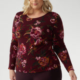 Mason Top in Burgundy Bloom