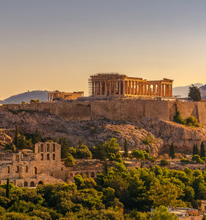 Scenic view of Athens, Greece, as visited by Australian and New Zealand women's clothing brand,  L&F's loyal customer, Susan on her trip to Europe where she showcases how L&F works well for a long haul, capsule travel wardrobe.