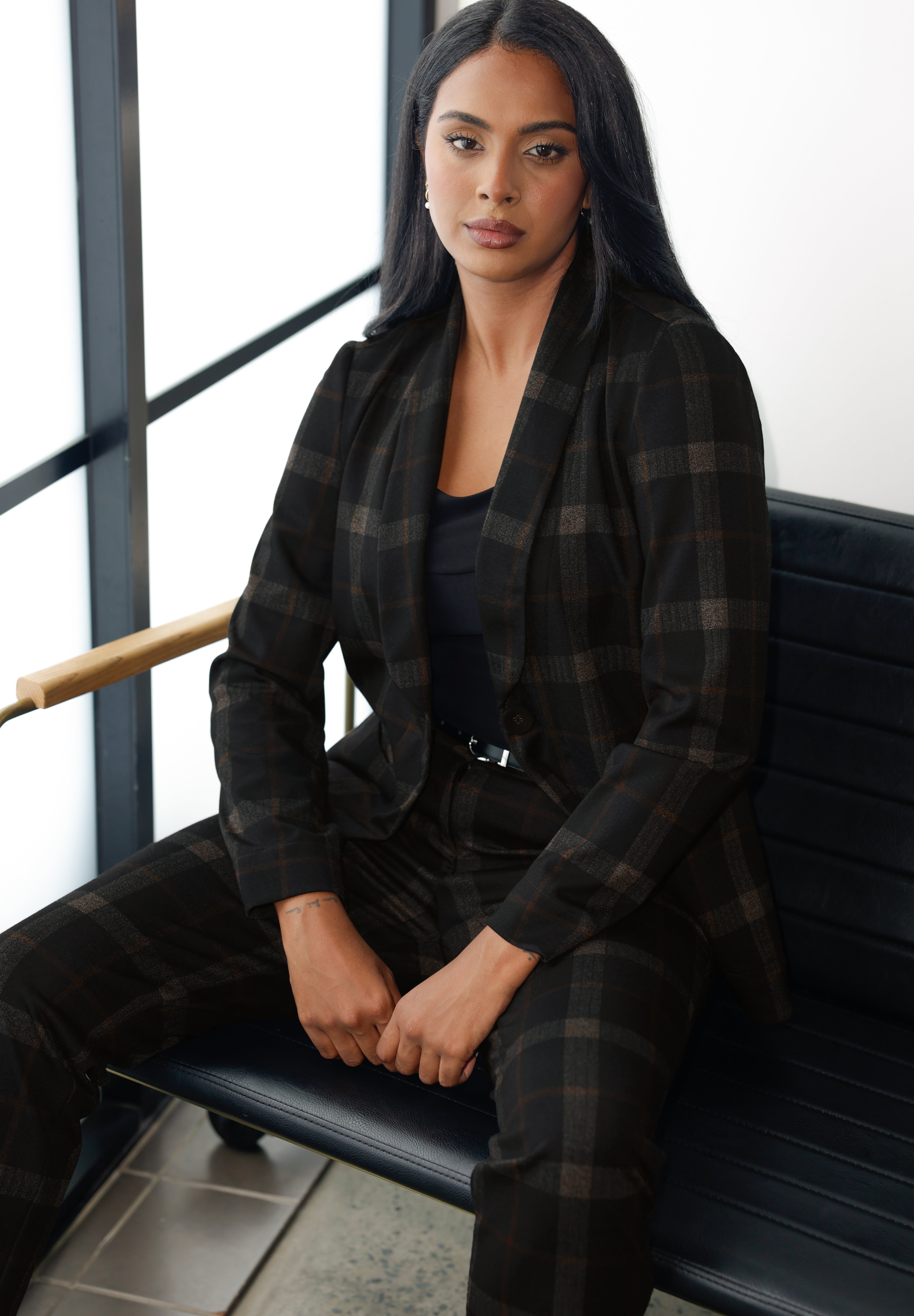 The suiting collection from Leina + Fleur redefines tailored comfort with refined structure and effortless ease. At the heart of the collection is the Merit Blazer, crafted from luxe, body-contouring scuba jersey that smooths and shapes while allowing for complete freedom of movement.