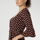 Offered as a made-to-order piece, this dress allows you to personalise your style with a selection of custom features. Choose from three refined sleeve styles: classic 3/4 sleeves, graceful fluted sleeves, or romantic bishop sleeves.