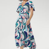 Milly Dress in Mineral Swirl