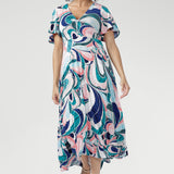 Milly Dress in Mineral Swirl