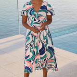 Milly Dress in Mineral Swirl