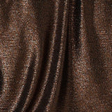 fabric swatch of Mocha Xanadu, a shimmering jersey fabric in shades of copper and brown, this sparkly fabric is used by Australian and New Zealand women's fashion brand, L&F to make evening tops and skirts in their new occasionwear collection.