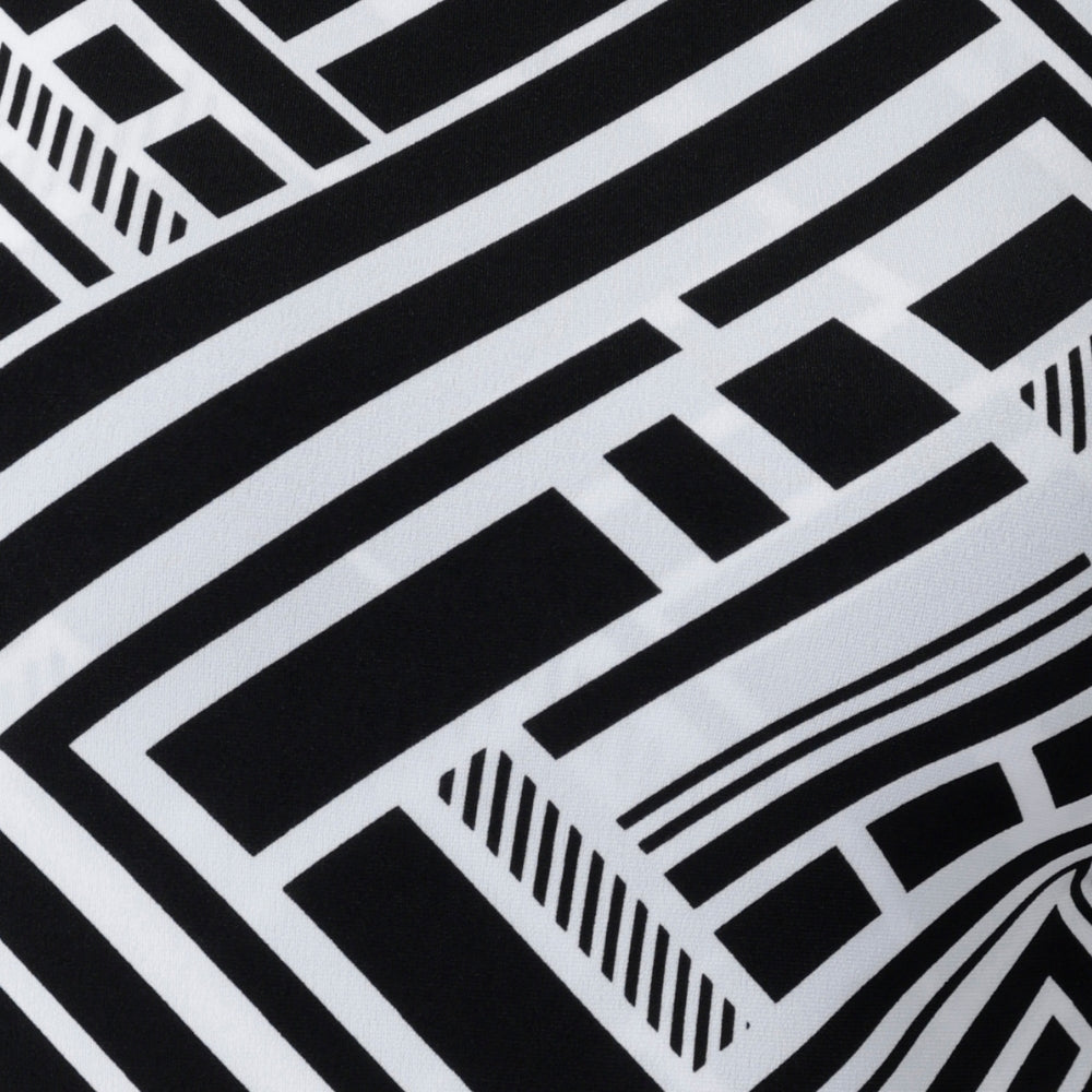 The Moderno print showcases a bold black and white geometric design, brought to life across a curated collection of women’s dresses, tops, and jumpsuits. Perfect for spring racing events, elevated workwear, or effortlessly stylish everyday dressing, each piece is crafted from a premium dry-touch jersey with soft stretch for all-day comfort. Proudly made in Australia by women, for women, the Moderno collection is available in inclusive sizing from 8 to 24.