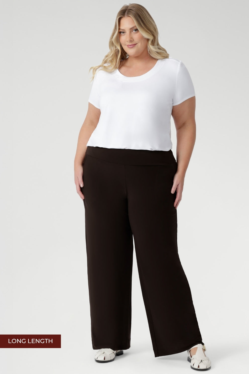 The Monroe Pant offers the perfect blend of style and ease. Cut from our premium heavy-weight dry-touch jersey, it drapes elegantly while maintaining exceptional comfort. With a pull-on waistband, side pockets, deep hem, and classic straight-leg fit, this pant transitions effortlessly from workday polish to weekend style. Available in three lengths, sizes 8–24, proudly Australian made.