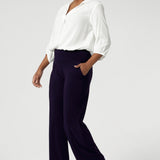 Made in Australia, these pull-on pants are available in three lengths, providing the perfect fit for various body types. The deep, double-layer waistband offers a smooth and flattering silhouette, while the side pockets with topstitching detail provide both functionality and a stylish touch. Stretchy workwear pants are available in sizes 8-24.