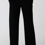 Women's size inclusive work pants. Pictured on a size 12 in black comfortable corporate pants. Full length straight leg pants