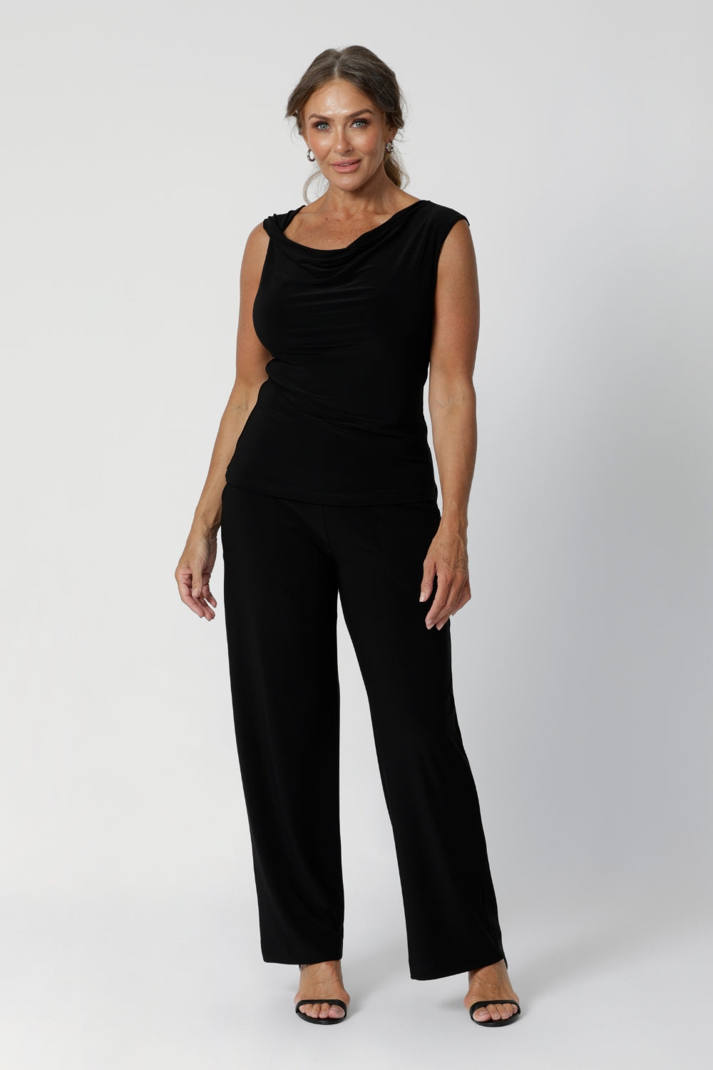 Crafted with dry touch jersey fabric in Australia for the woman on the go. Shop online at Australian women's fashion brand Leina & Fleur in a variety of sizes from 8-24. Monroe Pant now available in 3 heights.