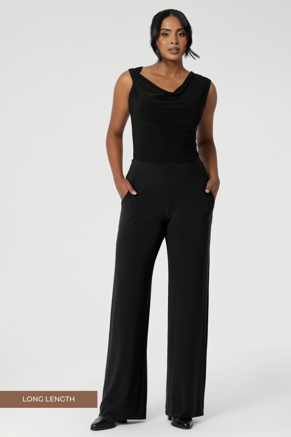 Pair the Monroe Pant with other pieces from our Fluid Suiting collection for a cohesive and stylish professional wardrobe. Elevate your workwear with these Australian-made, versatile pants that offer both style and comfort. Available in sizes 8-24.