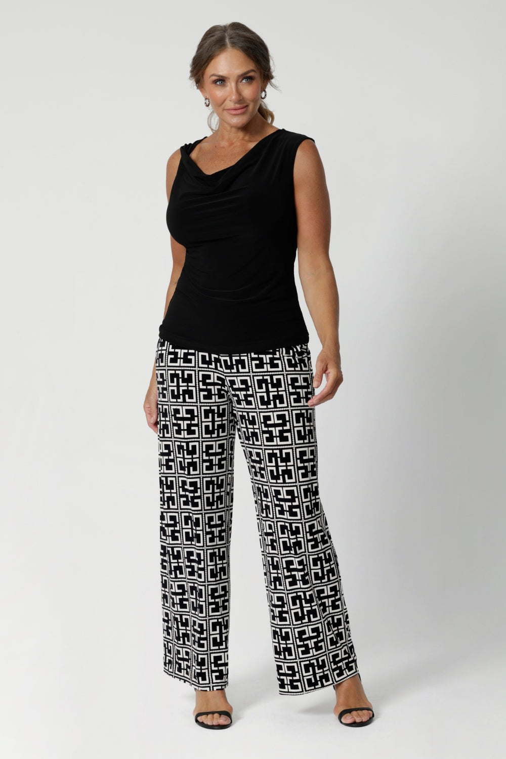 The Monroe Pant is the ultimate workwear piece that offers both style and comfort. Crafted from a luxe dry-touch jersey fabric. Workwear pants drape beautifully while providing all-day stretch and comfort. Available in sizes 8-24 and in 3 pant length, so theres a fit forever woman.