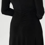 The Nadine Dress is a sophisticated staple, proudly designed and made in Australia from our signature black dry-touch stretch jersey. This timeless piece features a soft A-line silhouette that enhances the figure.