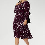 Designed to flatter a range of body shapes, the Naideen Dress is available in sizes 8–24 and is suitable for both petite and plus size women. Thoughtfully placed ruched detailing at the front, back, and along the sleeves adds gentle shaping and a touch of textural interest, while enhancing comfort and ease of movement.