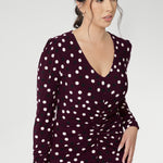 A classic V-neckline and full-length sleeves balance the design, making it perfect for cooler days or layered professional looks. Thoughtfully placed ruched detailing at the front, back, and along the sleeves adds gentle shaping and a touch of textural interest, while enhancing comfort and ease of movement. Available in size 8-24.