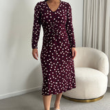 Nadine Dress in Burgundy Spot