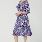 Crafted from our signature dry touch stretch jersey, the Nadine Dress is an elegantly subtle aline dress with fashion forward ruched sleeves, offering a flattering silhouette.