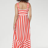 Nitelle Maxi Dress in Tang Stripe