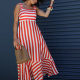 Nitelle Maxi Dress in Tang Stripe