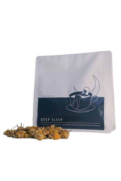 Bag of tea for a relaxing deep sleep. With a Valerian & Chamomile with a astringent woody musky quality, with a hint of sweetness. 