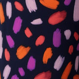 Palette fabric on a navy base. Palette print with vibrant shades of pink. Made in Australia for women. 