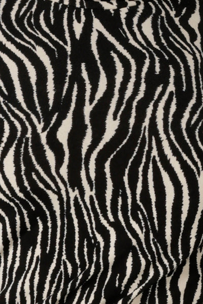 Swatch of zebra print textured knit jersey used by Australian and New Zealand women's clothing label, L&F to make a range of long sleeve women's tops.