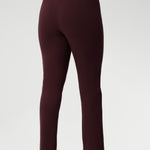 Back view image of The Paxton Pant in Burgundy. A pull-on style pant designed for the woman on the go, crafted from dry touch Ponte fabric that provides firm stretch. Pairs effortlessly with L&F separates and the Garcia Jacket for a coordinated suiting look.