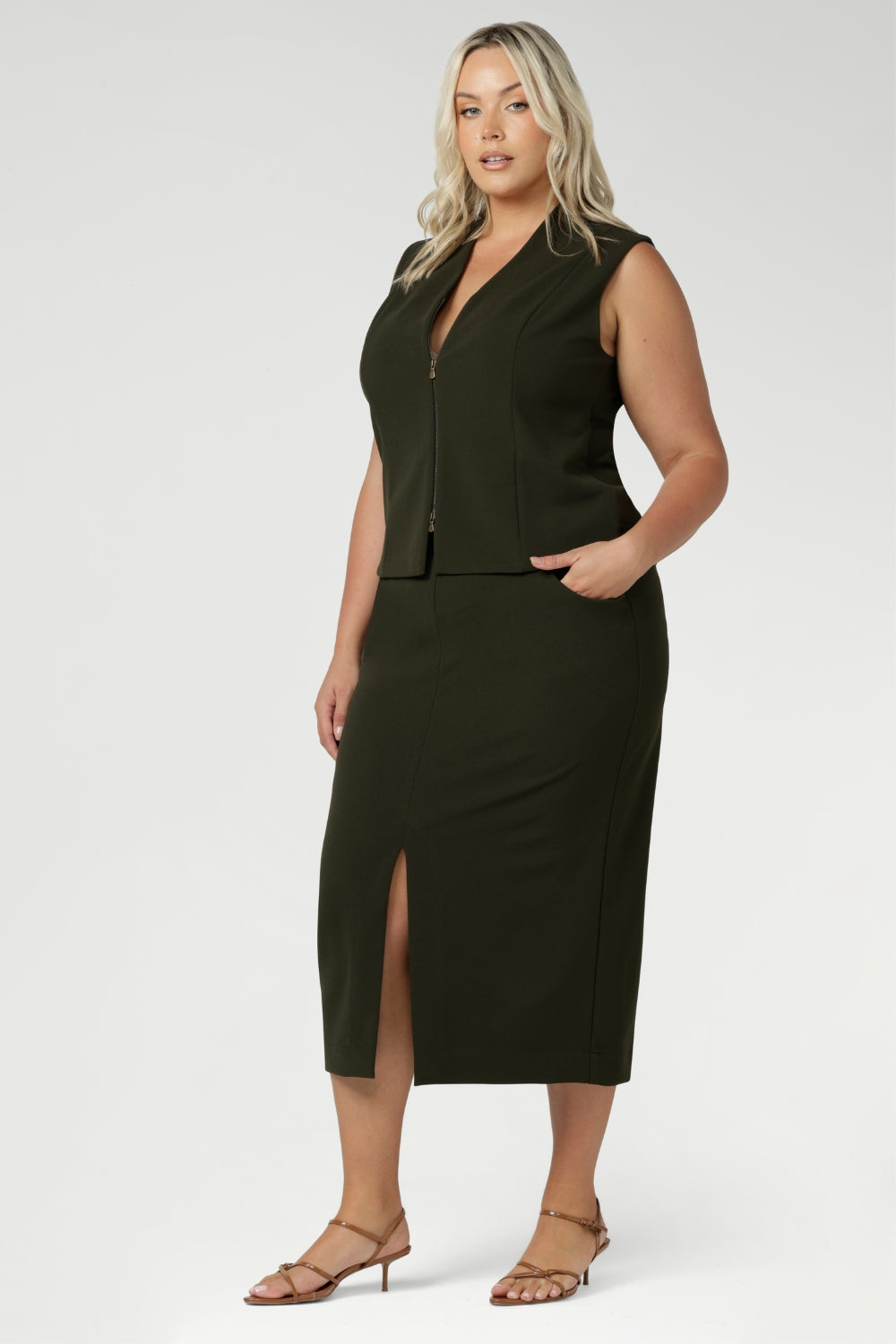 Black Vest Womens Agnes Orinda Women's Plus Size Linen Vest