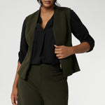 The Pennyworth Vest is crafted to offer endless styling options, thanks to its double-ended zip, allowing for versatile wear. Elevate your style with this chic and functional addition to your closet. Made from a luxurious Scuba Crepe Jersey fabric, it provides a soft, textured feel with comfortable stretch.