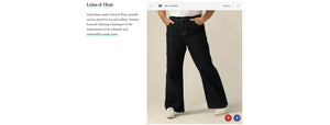 Ethical, wide leg jeans for plus size women as featured on fashion site, Refinery 29s 15 best plus size jeans brands in Australia