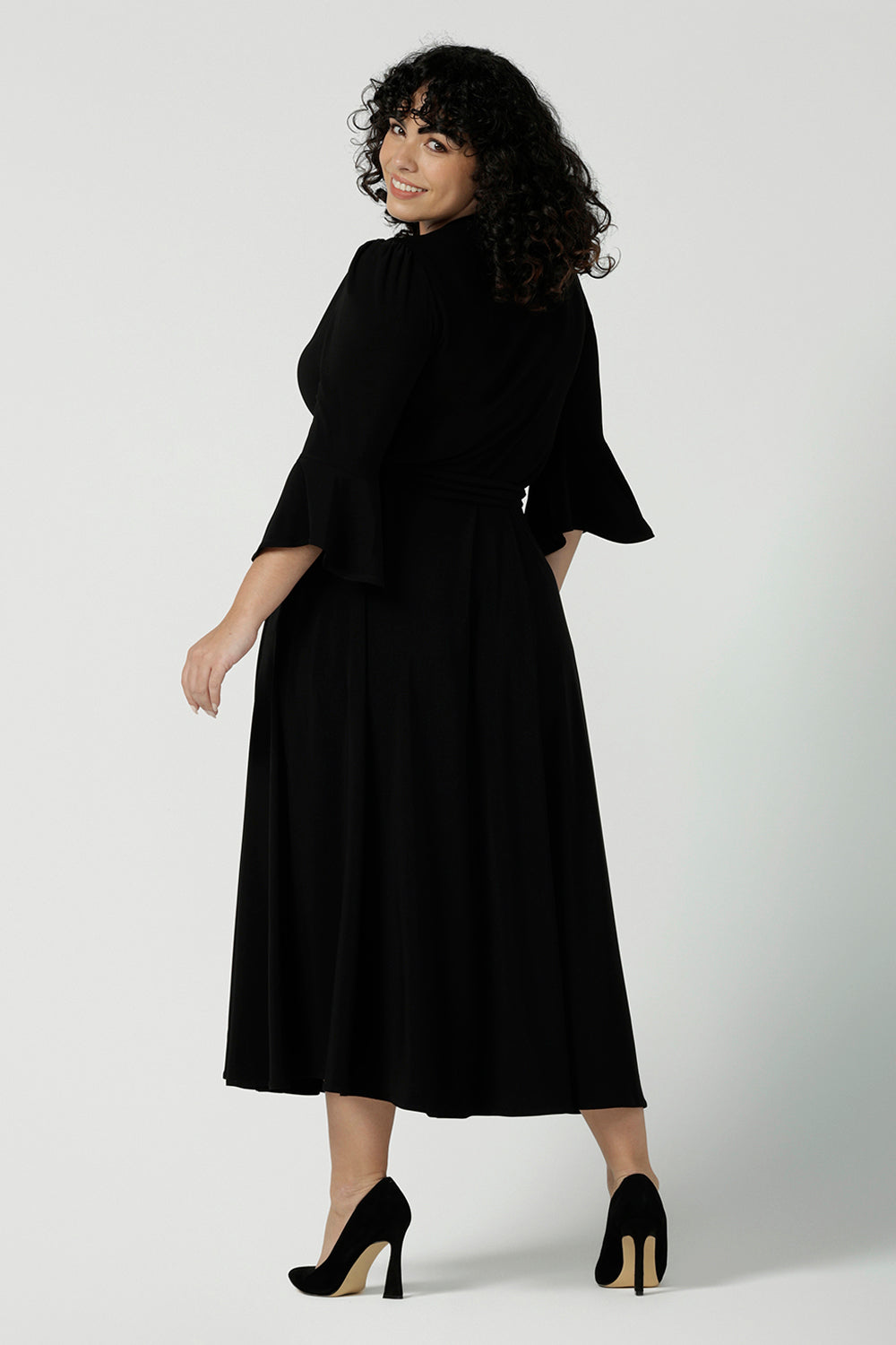 Black wrap dress size 18 hot sale