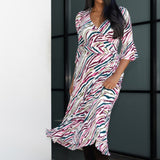 Portia Dress in Rainbow Zebra