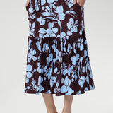 Priscilla Dress in Plum Dispersia with Tie