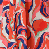 swatch of retro print slinky jersey used by Australian and New Zealand women's clothing company, Leina & Fleur to make a collection of women's maxi dresses, wrap dresses and tops.