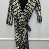 One of a Kind - Robin Dress in Gold Black Stripe