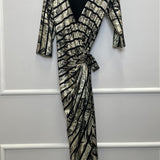One of a Kind - Robin Dress in Gold Black Stripe