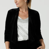 Romy Fluid Jacket in Black Velour