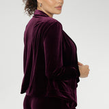 Romy Fluid Jacket in Wine Velour