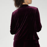 Romy Fluid Jacket in Wine Velour