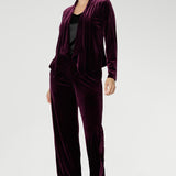 Romy Fluid Jacket in Wine Velour