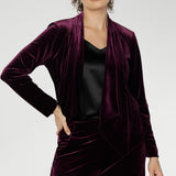 Romy Fluid Jacket in Wine Velour