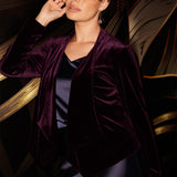 Romy Fluid Jacket in Wine Velour